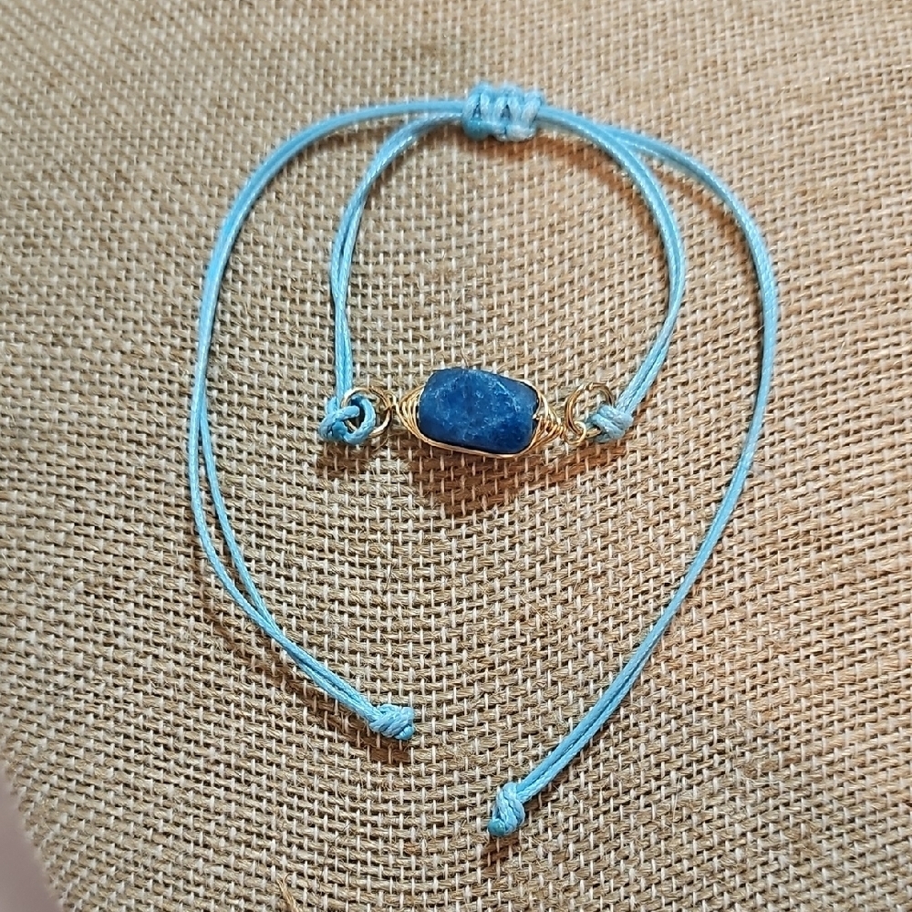 Blue Kyanite Stone Adjustable Bracelet